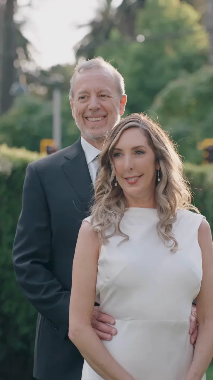 Stephanie and Steve together on their wedding day